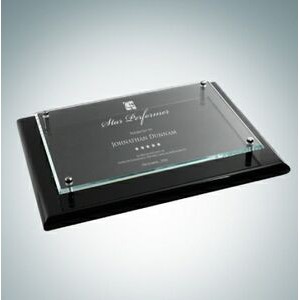 Blackwood Piano Finish Clear Glass Wall Plaque (Large)