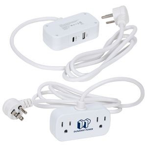 Zip 5 Ft. Power Strip with Type-C, USB & AC Outlets