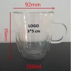 Double Wall Glass Coffee Mug 12 oz