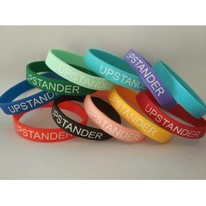 1/2 Inch Deboss-Fill Silicone Wristbands