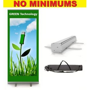 Tradition 34" Retractable Banner - Full Color, No Minimum, Silver Stand