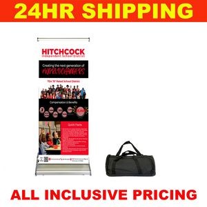 24HR Quickship - Superior Table Top Retractable Banner - 15" Full Color