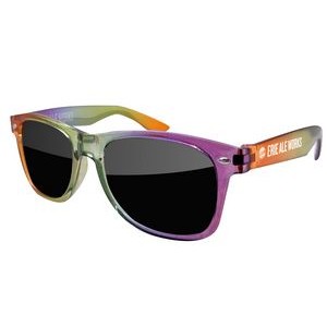 Rainbow Retro Sunglasses w/ 1-Color Temple Imprint