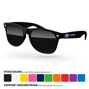 Retro Sunglasses w/Full Color Temple Imprint