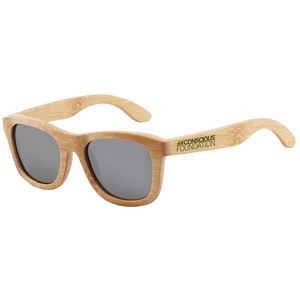 Bamboo Dark Lenses Promotional Sunglasses W/Temple Imprint