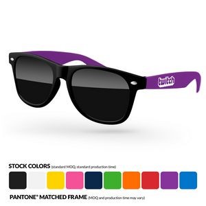 2-Tone Retro Sunglasses w/1 Color Temple Imprint