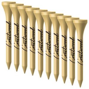 Plastic traditional cup golf tees- 2.75" 2 Color Logo Imprint Shank Only. White or Natural