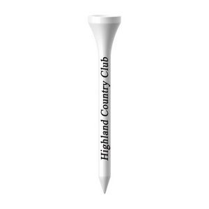 White or Natural Packaged Plastic Golf Tees - 3.25" 2 Color Logo Imprint Shank Only