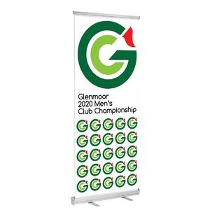 33" X 81" Deluxe Retractable Vinyl Banner Stand - Silver - Double Sided