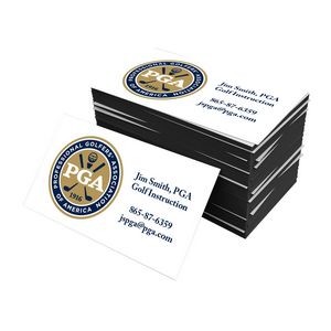 Business Cards - 38pt Trifecta Black, Full Color Front - Size 2" x 3.5"