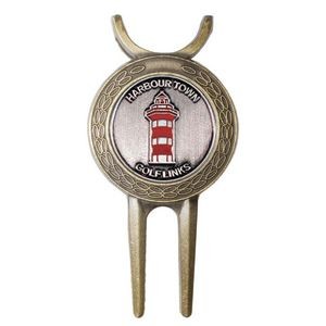 Classic Divot Repair Tool with Ball Marker, Club Rest and Belt Clip - Die Struck Logo