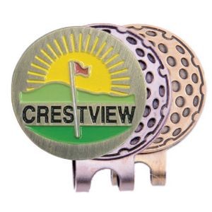 Golf Hat Clip w/ Custom Printed Ball Marker