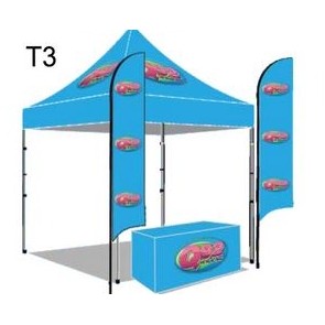 10'x10' Tent with Table Cover & Flags