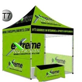 10'x10' Tent with Table Cover, Back Wall, & Side Rails