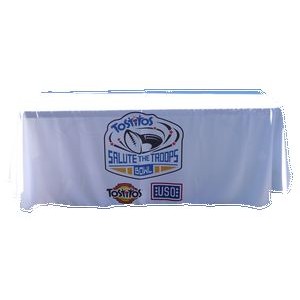 White Table Cover w/ Front Logo (4'x24