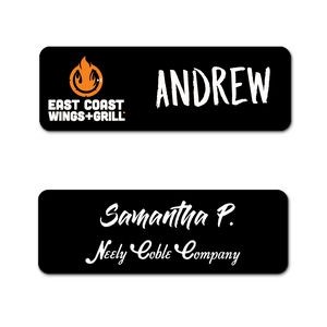 Plastic Black Reusable Name Badge up to 3 sq. in.