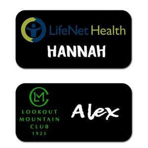 Plastic Black Reusable Name Badge up to 6 sq. in.