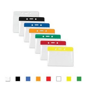 Horizontal Top Load Color Bar Badge Holder - Black (3.85"x2.68")