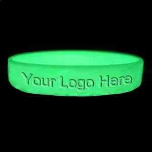 1/2" Glow-in-the-Dark Debossed Silicone Wristbands