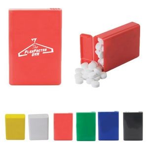 Flip Top Plastic Case with Sugar-Free Mints, Colored Candy