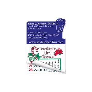 Tooth Shape Calendar Pad Magnets W/Tear Away Calendar