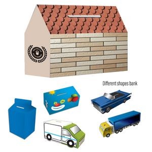 Custom Designed Banks- House, Milk Carton, Moving Truck, Box