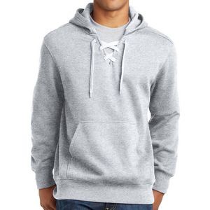 Unique Hooded Pullover with Lace Up Drawcord