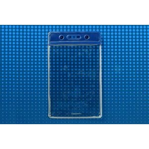 Horizontal Top Load Color Bar Badge Holder - Blue (3.75"x2.63")