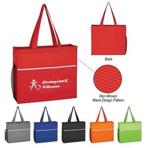 Stylish Non-Woven Tote Bag with Wave Design