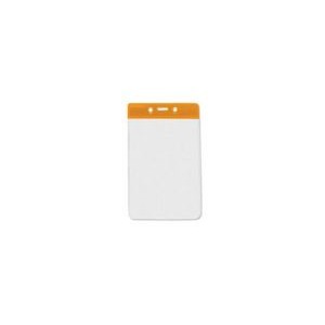 Horizontal Top Load Color Bar Badge Holder - Orange (3.75"x2.63")