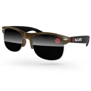 Faux-wood 2- Tone Club Sunglasses