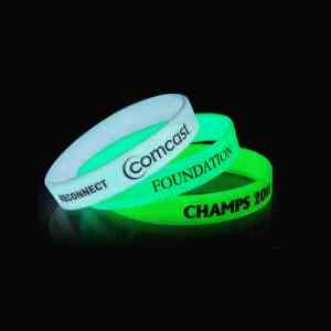 1/2" Printed Glow-in-the-Dark Silicone Wristbands