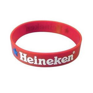 1" Embossed Printed Solid Color Silicone Wristbands