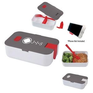 Portable Lunch Kit with a Built-in Phone Holder