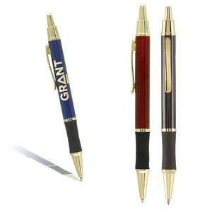 Matrix Grip Pen w/ Gold Top & Accents - Laser Engraved