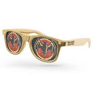 Metallic Retro Pinhole Sunglasses