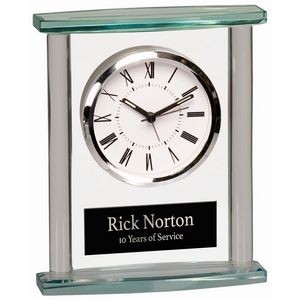 7" Square Glass Clock with Top