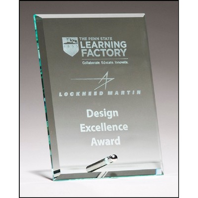 Clear Glass Award with Silver Plated Post (5"x7")