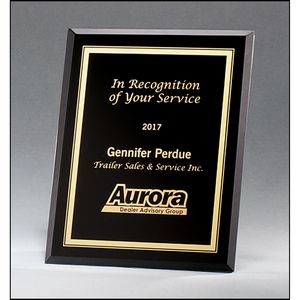 Black Glass Plaque with Gold Borders (5"x7")