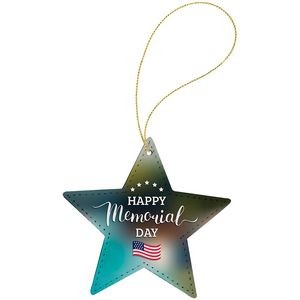 4" Subli-Tru Full Color Star Ornament with Gold String