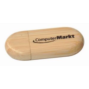 8 GB Bamboo USB Flash Drive with Rounded Corners (1 1/8" x 2 3/8")