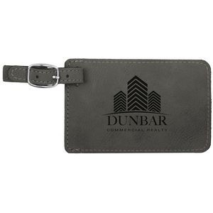 Gray Leatherette Luggage Tag (4.25" x 2.75")