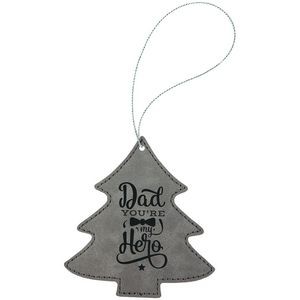 Gray Leatherette Tree Ornament