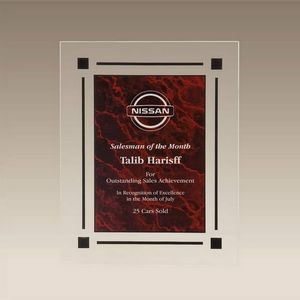 Red Marble Acrylic Clear Plaque (7