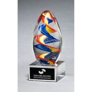 Colorful Egg Shaped Art Glass Award (2 5/8