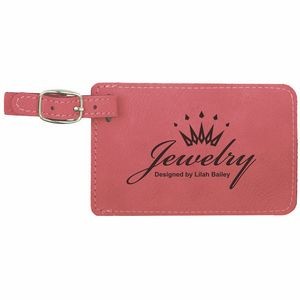 Leatherette Pink Luggage Tag (4.25" x 2.75")