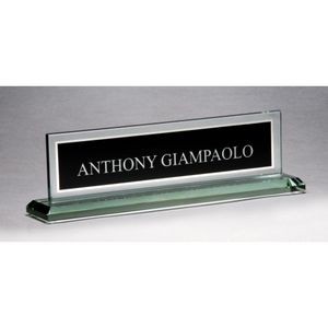 Glass Nameplate with Black Center (10"x2.75")