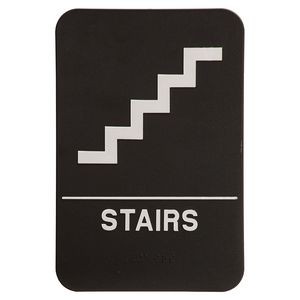 Kota Pro 6" x 9" Black/White Stairs ADA Sign