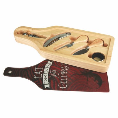 Wine and Cheese Set with 5 Tools (5 1/2" x 13 1/2")