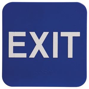 Kota Pro 6" x 6" Blue/White Exit ADA Sign